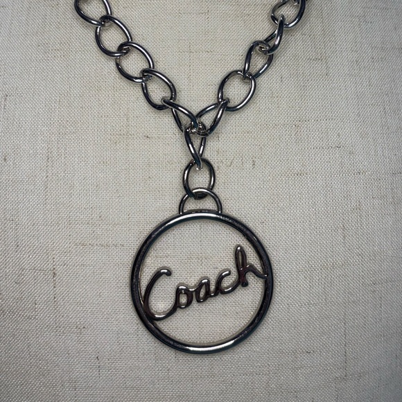 Coach Silver Logo Pendant Necklace - Picture 2 of 5